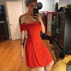 Red and White Polka Dot Dress
